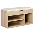 thumbnail image 1 of HOMCOM Shoe Bench Entryway Rack w/ Padded Cushion for Hallway, Natural, 1 of 10