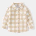 thumbnail image 2 of vdgthytj Toddler Boys Girls Plaid Button down Shirts Kids Collared Long Sleeve Uniform Dress Shirt Tops Spring Fall Clothes, 2 of 7