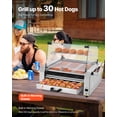 thumbnail image 2 of VEVOR 30 Hot Dog 11 Roller Electric Grill Cooker Machine Bun Warmer Cover 1950W, 2 of 9