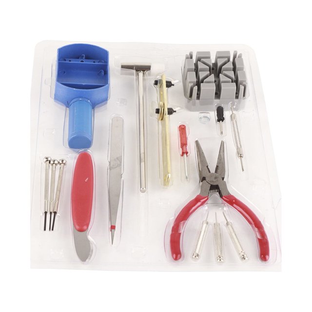Kits d'Outils de Réparation de Montre en Métal Outils de Remplacement Complets avec Étui de Transport pour Réparateur