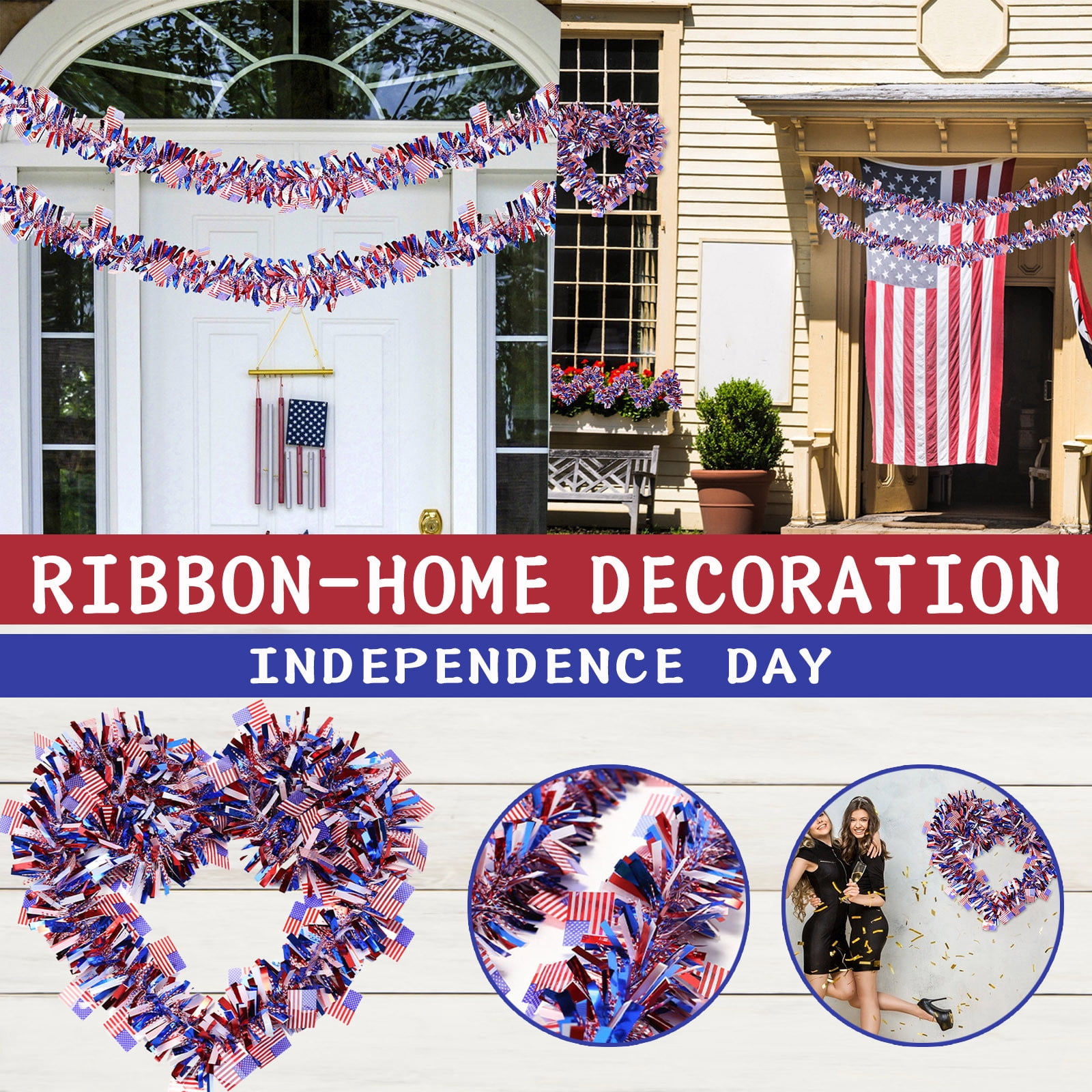 Cqxid Wreath Under $5 Decoration Day Season Ribbon Independence Home Streamer Wreath Decoration &