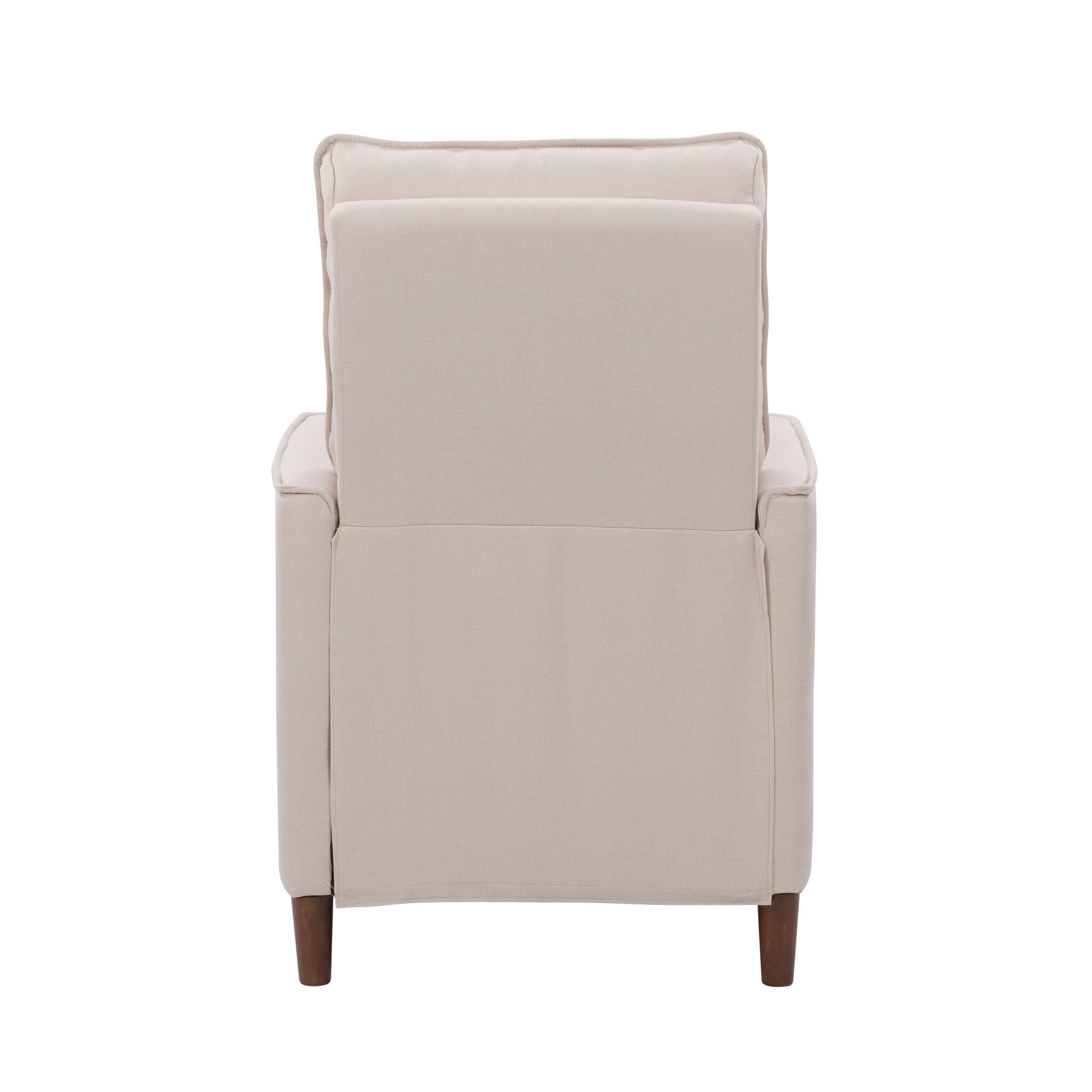 CorLiving Alder Upholstered Indoor Push Back Manual Recliner with Wood Legs, Beige