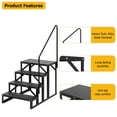 thumbnail image 2 of Kojooin RV Steps, RV Stairs with Handrail & Anti-Slip Panel, 660lb Capacity Hot Tub Steps, Portable Trailer Ladder for Mobile Home, Outdoor, Camping, Travel, Porch, SPA, Pool, 2 of 6