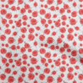 thumbnail image 1 of oneOone Coton Cambric Tissu Rouge à Fleurs Tissu pour Robe Tissu Imprimé Tissu au Mètre 42 Pouces de Large, 1 of 4