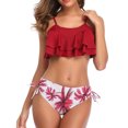 thumbnail image 2 of RKSTN Women Two Piece Swimsuits High Waisted Bikini Ruffle Tummy Control Bottoms Halter Bathing Suits, 2 of 8