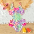 thumbnail image 1 of Girls Swimsuits One Piece Bathing Suits Sleeveless Summer Bathing Suits for Girls 11-12 Years, 1 of 6