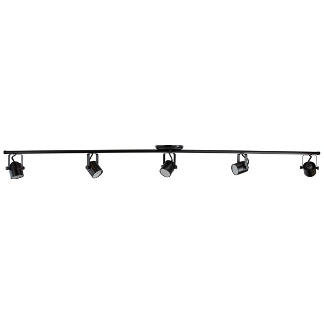 Direct-Lighting LED 5FT 5 Light Track Lighting Kit Black 3K GU10 LED Bulbs Included D368-55-LED-BK