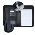 thumbnail image 2 of Portable Professional Business Portfolio Padfolio Folder Document Case Organizer A5 PU Leather Zippered Closure with Calculator Card Holder Memo Note Writing Pad, 2 of 7