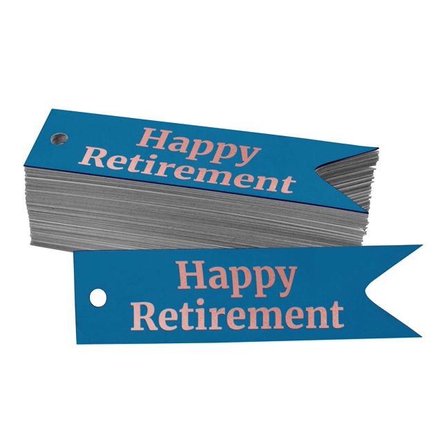 Inkdotpot Pack Of 50 Happy Retirement Favor Paper Tags Craft Real Rose Gold Foil Hang Tags