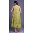 thumbnail image 4 of Bimba Chemises de Nuit en Coton Jaune Moyen à 2 Feuilles et Fleurs Imprimées pour Femmes, Robe Sans Manches, Tenue de Nuit, Robe Maxi X-Small, 4 of 6
