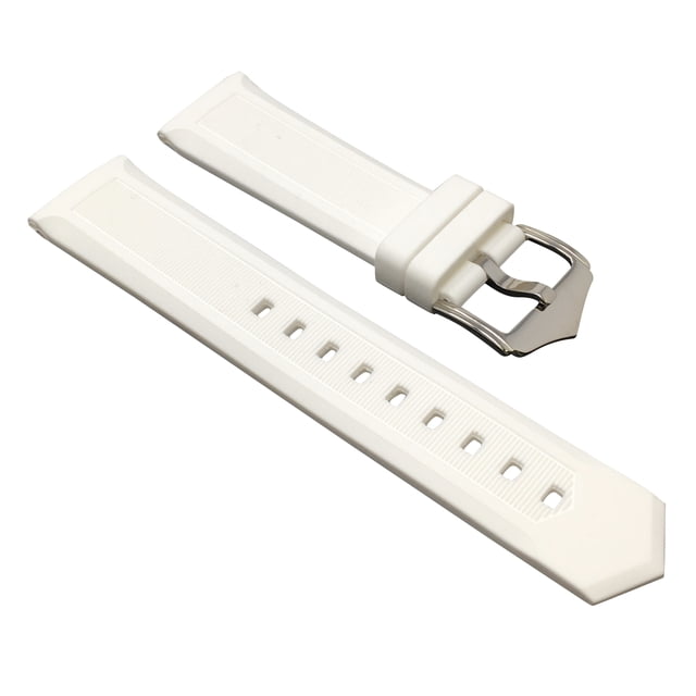 26mm Silicone Watch Bands - Soft Rubber Replacement Watch Straps - Smooth and Ribbed - Waterproof - Stainless Steel Buckle - Many Colors