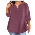 thumbnail image 1 of AherBiu Plus Size T Shirts for Women V Neck Loose Comfy Basic Tees Summer Workout Oversized Tshirt Tops, 1 of 6