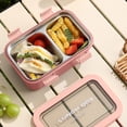 thumbnail image 4 of Amzcrzy Bento Lunch Boxes Lunch Box Compartment Lunch Box for Office Workers Temperature Lightweight Students with Rice Divider Stainless Steel Insulation Lunch Box Organization and Storage, 4 of 6