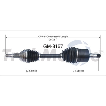 TRAKMOTIVE Arbre d'Essieu CV pour Buick LeSabre 2000-2005 - GM-8167