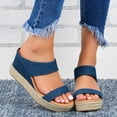 thumbnail image 4 of Women‘s Open Toe Elastic Strap Espadrilles Flatform Wedge Casual Sandal, 4 of 6