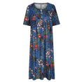 thumbnail image 3 of Robes d'Été Grande Taille pour Femmes 2024 Décontractées à Imprimé Robe à Manches Courtes Robe à Manches Courtes à Col Rond Robe Longueur Cheville Économisez jusqu'à 65 % de Rabais!, 3 of 5
