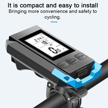 Biker Speedometer Multifunctional Bike Cycling Speedmeter Wireless Speed Meter with and Horn USB Rechargeable Waterproof Bike Speedometer Full Screen Backlight Cycling Accessory