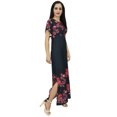thumbnail image 4 of Bimba Robe Maxi Noire à Manches pour Femme à Fleurs en Georgette Tenue d'Été-28, 4 of 8