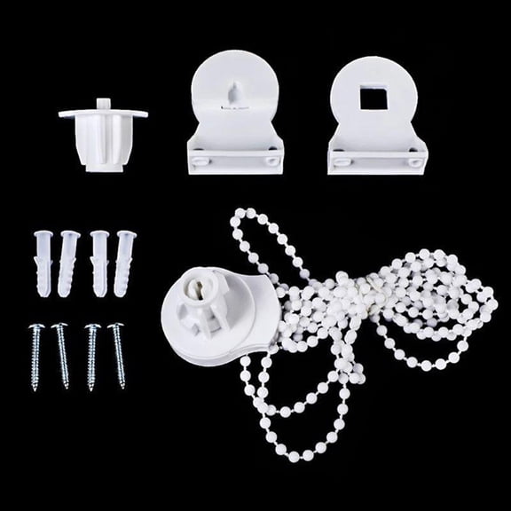 Roller Blind Fitting Kit For 25Mm Tube-Blind Spares Chain Tube Brackets Parts White Plastic 2M Bead Chain Curtain Accessories