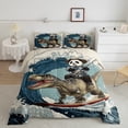 thumbnail image 2 of Erosebridal Panda Riding Dinosaur Bedding Sets Full with Comforter,Japanese style Duvet Insert,Ocean Bedroom Decor,Reversible,3pcs, 2 of 7