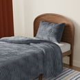 thumbnail image 3 of Mainstays Kids Gray Solid Plush Ribbed Corduroy Comforter Set, Twin, 2 Pieces, 3 of 3