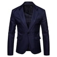 thumbnail image 2 of Leutsin Men's Casual Solid Color Suit Youth Slim Jacket, 2 of 4