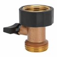 thumbnail image 3 of Single Pass Ball Valve Adapter G3/4 Female Thread Copper Garden Hose Watering Connector, 3 of 12