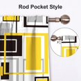 thumbnail image 3 of Yellow Kitchen Curtains Tiers and Valances Set 3 Piece for Windows Grey and Black Kitchen Window Curtains Set,Gold Geometric Modern Art Valances for Living Room(36" Tiers Set), 3 of 5