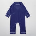 thumbnail image 4 of Combinaison Bébé Garçon Barboteuse Bébé Fille Garçon Pyjama en Soie Combinaisons à Boutons Manches Longues en Satin, 4 of 7