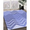 thumbnail image 3 of Ahgly Company Tapis Rond Lavable en Machine Intérieur Jeans Transitionnels Bleu, 8 Pieds Rond, 3 of 7