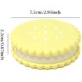thumbnail image 2 of Cookie Shaped Contact Lens Case Travel Contact Lens Box with Mirror (Yellow), 2 of 5