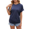 thumbnail image 1 of FAIWAD Women's Short Sleeve Summer Tunic Tops Casual Round Neck Basic Solid Color Stretch Pullover Tops, 1 of 4