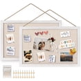 thumbnail image 1 of Sfugno Wood Bulletin Boards, 2-Pack Linen Wall Bulletin Board, Decorative Hanging Pin Board, Frame Cork Board Light Bulletin Boards for Home Kitchen Office, 1 of 7