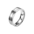 thumbnail image 2 of Frosted Surface Anti-Scratch Not Fading Stainless Steel Couple Titanium Steel Ring, 2 of 9