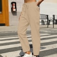thumbnail image 2 of VEKDONE Womens Linen Long Pants Khaki XXL, 2 of 7