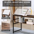 thumbnail image 4 of HOMCOM Table à Dessin Inclinable Bureau d'Ordinateur avec Tablette, Brun Rustique, 4 of 10
