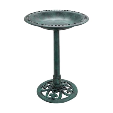 Outdoor Garden Bird Bath Standing Birdbaths for Patio Lawn Housewarming Gift green
