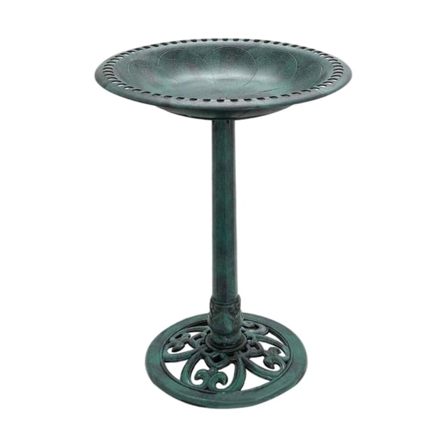 Garden Bird Bath Lightweight Decoration Birdbaths for Lawn Balcony Backyard green