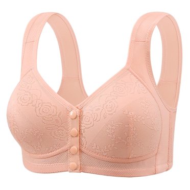 Amzcrzy Soutiens-gorge de Maintien pour Femmes Âgées, Fermeture à l'Avant, Effet Lift, Sans Armatures, Rehausseur, Soutien-Gorge Confortable Sans Coutures en Dentelle, Tailles P-2TG