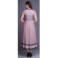 thumbnail image 4 of Bimba Robe Anarkali Rose Cochon Damassé Col Mandarin Sans Manches Kurtis pour Femmes Imprimé Robe Maxi Très Grande, 4 of 6