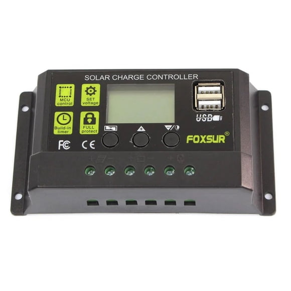 yeacher Auto-Sensing PWM Solar Charge Controller 12V/24V 10A 20A 30A for Solar Panels with Overcharge Protection