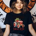 thumbnail image 3 of Chandail Style Ferme « Sleighin' It » / T-Shirt de Noël Country Tracteur Rouge, Gris Chiné Foncé, Taille TG, 3 of 6