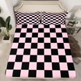 thumbnail image 2 of Erosebridal Checkered Gingham Twin Sheet Sets, Blue White Bedding Twin Size, Rectangle Geometry Decor, 2 of 7