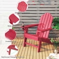 thumbnail image 4 of Costway Chaise Adirondack de Patio 4 Pcs Résistante aux Intempéries pour Jardin et Terrasse avec Porte-Gobelet Rouge, 4 of 7