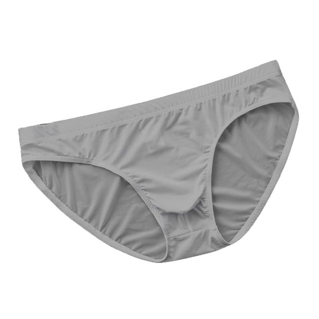EOYWHK Men Cooling Silk Brief Low Rise Stretch Nylon Underwear Breathable Seamless Swim Trunks ,M-3XL