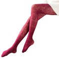 thumbnail image 2 of WEAIXIMIUNG Chaussettes Noires pour Femmes Femmes Aguichant Rétro Ajustées Transparentes en Dentelle Sculptée Bas Collants Chaussettes Ajourées Collants Bas, 2 of 3