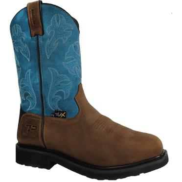 TEGOPRO Men's Kayce Western Met Guard PR Work Boot Brown/Blue - T40629