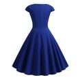 thumbnail image 4 of TIMIFIS 1950 Robe Femme Midi Robe Chemise Robe Cocktail Manche Courte Rétro Vintage Robe Cocktail de Soirée Évasée Robe Pois Audrey Robe Décontractée Ligne A Robe de Travail Robes d'Invitée de Mariage -, 4 of 5
