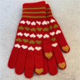 thumbnail image 2 of Red Womens Touchscreen Knitted Gloves For Winter Warmth Thermal Lining Cold Proof Stretchable Comfortable And Smartphone Compatible, 2 of 4