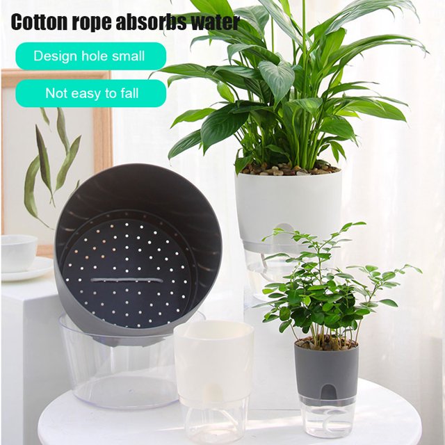 Plant Pot Cover Indoor Plastic Rattan Flower Cover Round Modern Decor Planter Garden Planter